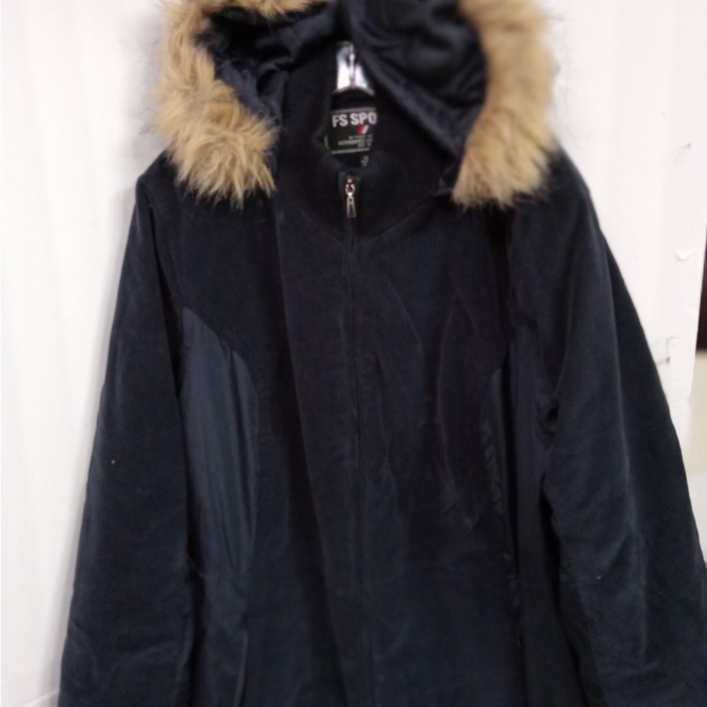 FS Sport Women’s Jacket Suede, Fur-Hooded, quilt-lined , Size 2XL-50